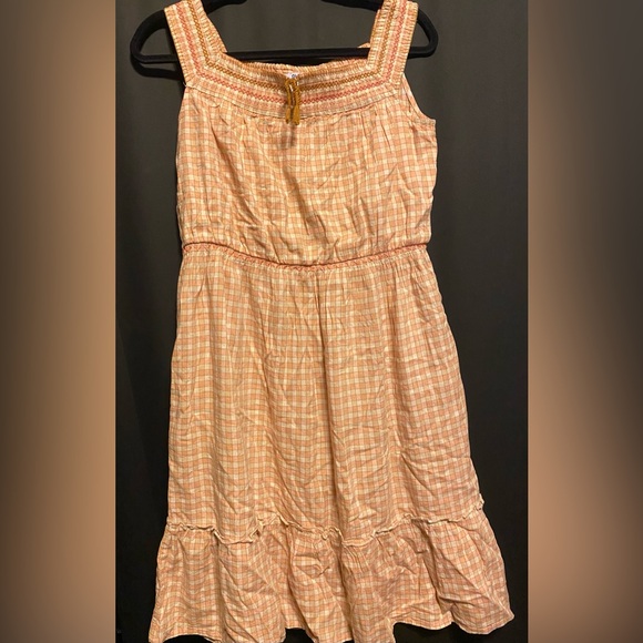 Orange and white checker print sundress - Picture 1 of 3